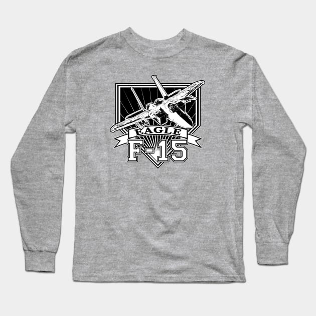 F15 Eagle Fighter Jet Long Sleeve T-Shirt by CoolCarVideos